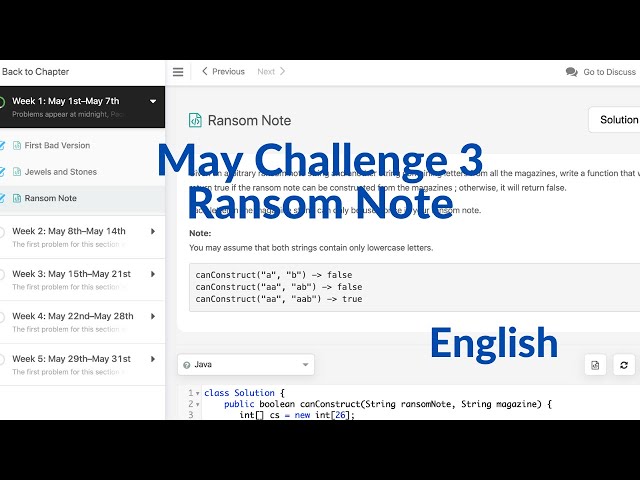 May LeetCoding Challenge Day 3: Ransom Note Explanation and Java Solution