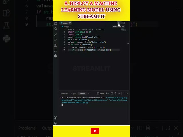 ⚙️ Deploy a Machine Learning Model Using Streamlit