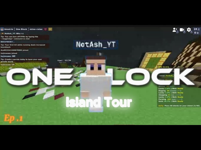 bloxd.io One Block | My Island Tour |  Ep.1