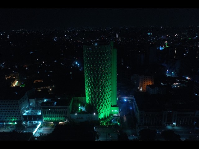HBL lights up in green to commemorate Pakistan’s 79th Independence Day.