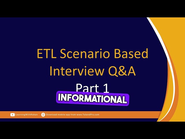 Part 1: ETL Interview Questions And Answers | Data Warehouse Interview Questions Video