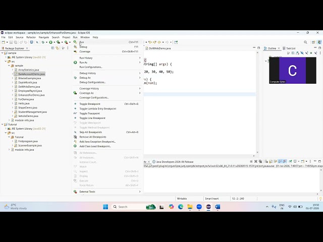 Java Control flow statements