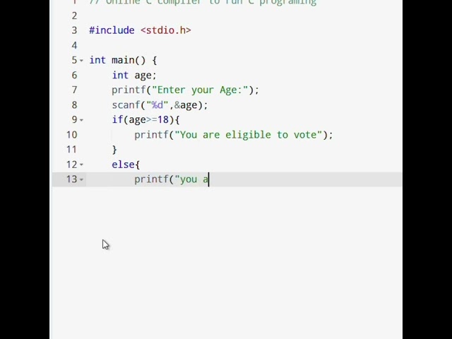 Print your Age in c programming #coding #programming #cprogramming #clanguage 
