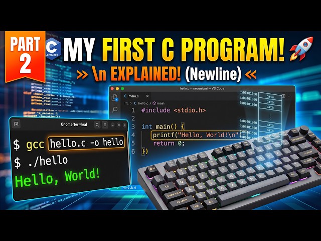 How to Write & Compile a C Program ⚡ | Hello World & Explained | Part 2