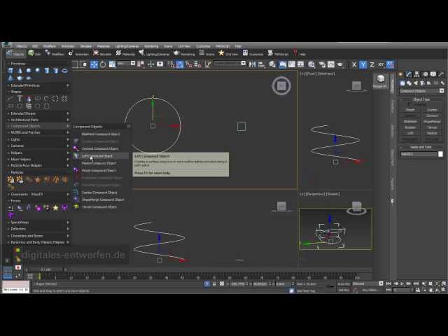 Forming 01: 3d objects based on a path with loft function in 3ds max