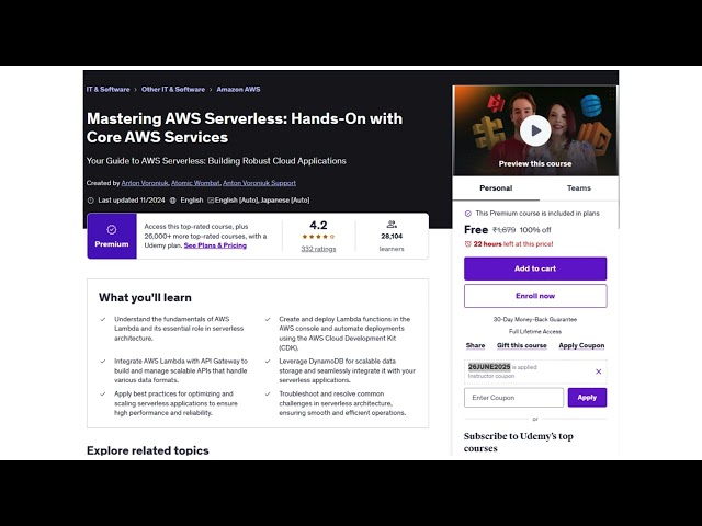 Master AWS Lambda, API Gateway & DynamoDB | Full Course