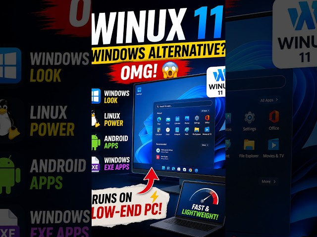 Winux11 OS 🔥|windows alternative that can be run Android and exe apps?!  #winux11 #winuxos #winux