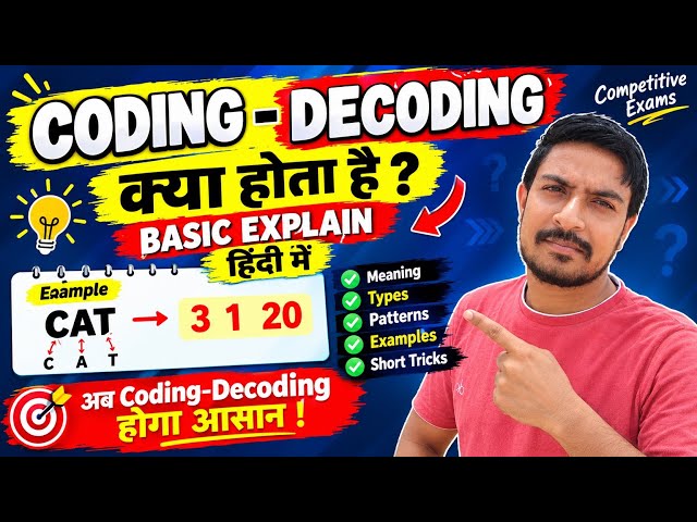 Coding-Decoding क्या होता है? | Basic से सीखें Coding Decoding | Hindi में आसान Trick 🔥#viralvideo 💯