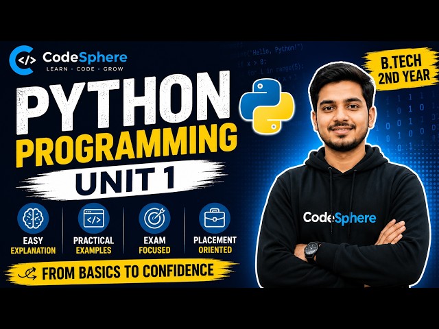 Python Programming Unit 1 | AKTU | B.Tech 2nd Year | Complete Introduction to Python | BCC302/BCC402