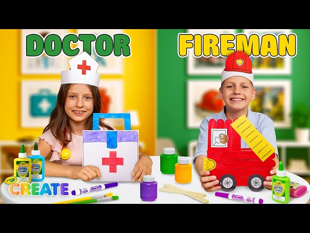 Everyday Heroes: Firefighter & Nurse Paper Crafts 🚒❤️ | Crayola Create