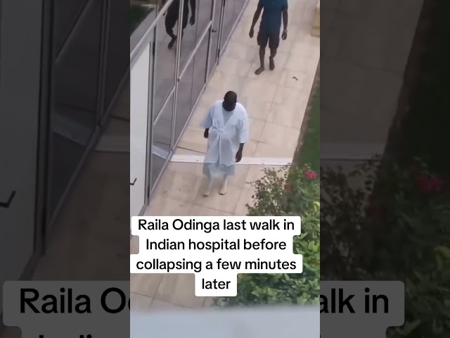 Video captures Raila Odinga last minutes in Indian hospital before collapsing a few minutes later.