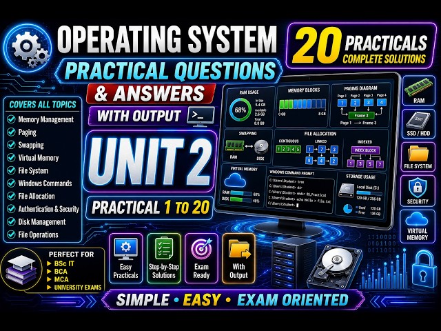 Operating System Unit 2 | Memory Management, File System & Security