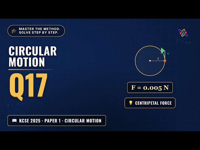 Q17 Circular Motion: Centripetal Force & Acceleration | KCSE 2025 Physics Paper 1 (232/1)