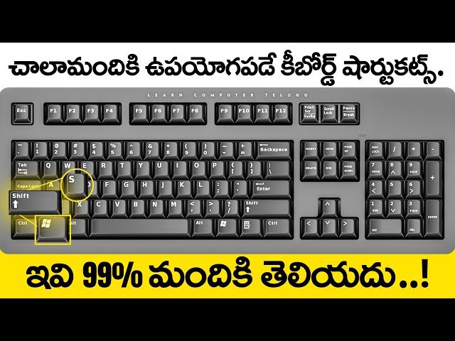 11 Most Useful Computer Shortcuts in Windows 11 (In Telugu) Basic Important Keyboard Shortcut Keys