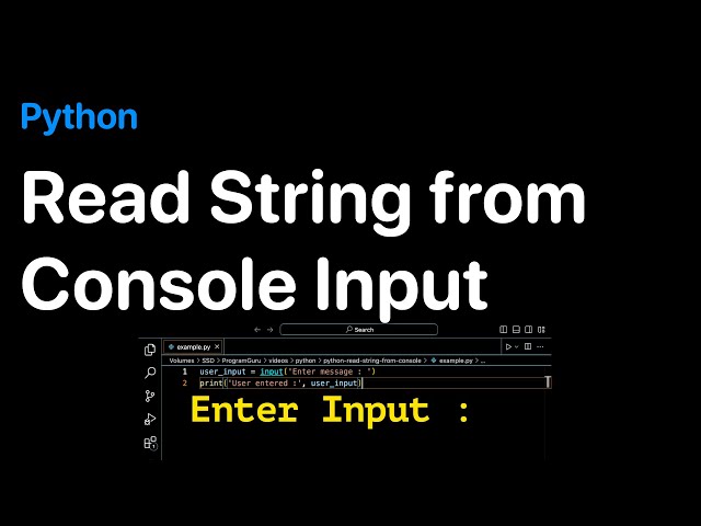 Read String from Console Input in Python - Examples | ProgramGuru.org