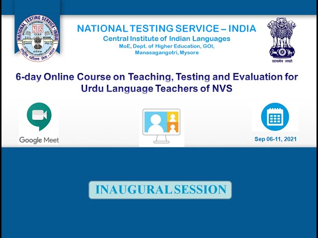 Inaugural Session of NVS & National Testing Service-India CIIL Urdu Program