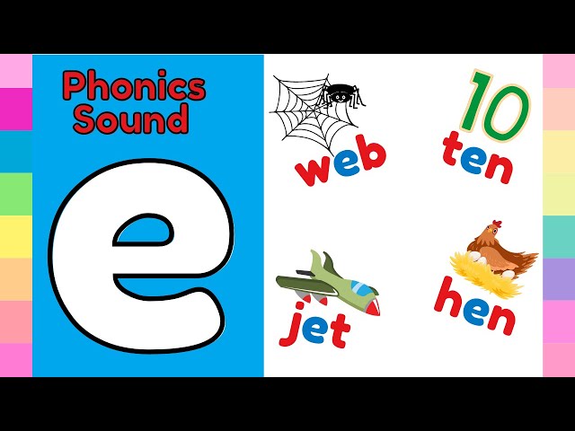 "e" Phonics Phase 2 Lesson/Words with the "e" sound/CVC Words