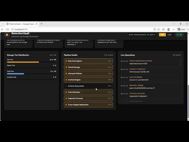 Lesson 17: Build RetentionVault — Log Storage Governance, Tiered Retention & GDPR Compliance