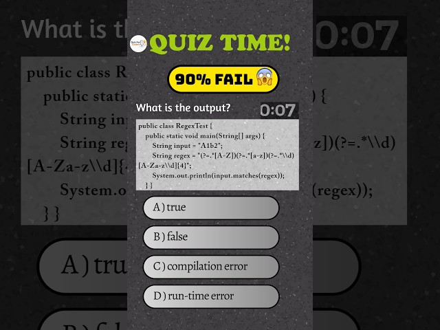 Can YOU predict the output? 😎Regex in Java | Hard Level 🧠#Java #Regex #JavaQuiz #Programming #Coding