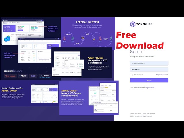 TokenLite – ICO / STO Token Sale Manage  Dashboard for ICO  | ICO Agencies or Crypto Based Company.