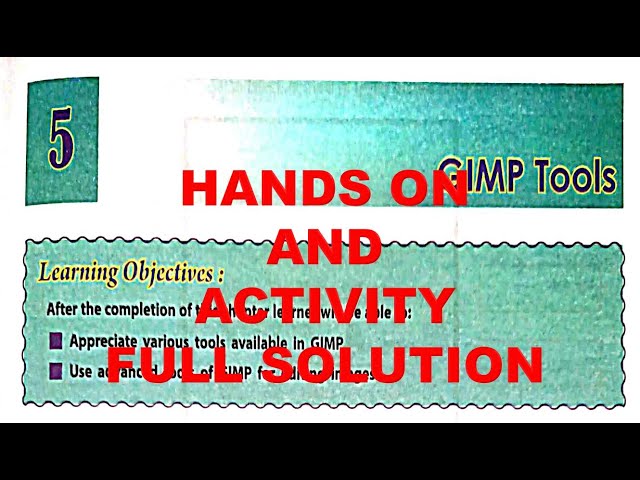 DAV CLASS 7 COMPUTER CHAPTER 5 | HANDS ON AND ACTIVITY | GIMP TOOLS | SOLUTION  #dav