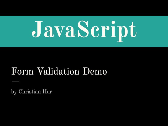 JavaScript - Form Validation Demo