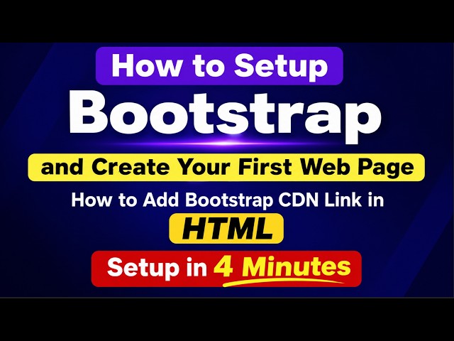 How to Install & Setup Bootstrap | Create your First Web page How to Add Bootstrap CDN link in HTML