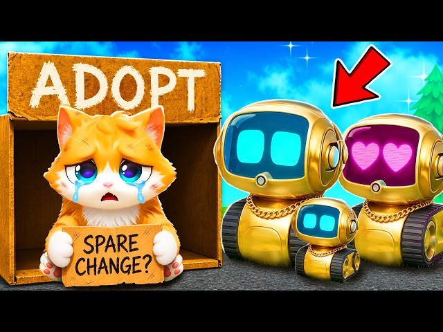 I Got Adopted By A RICH ROBOT Family! (I Am Cat VR)