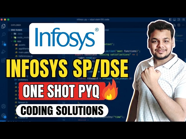 Infosys SP/DSE (One Shot) Coding Questions |Infosys PYQ | Specialist Programmer | Coding Solutions