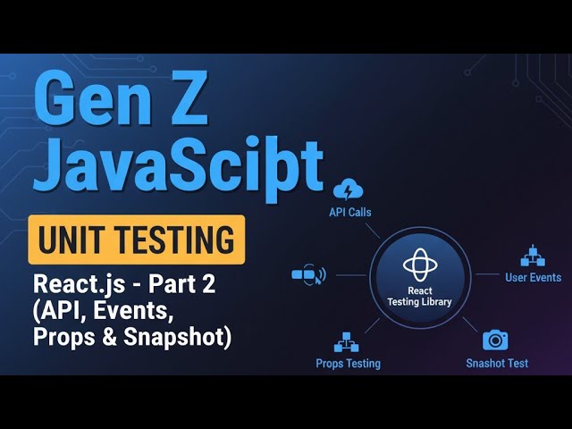 Gen Z JavaScript: React Testing Part 2 - API Calls, Props, & Snapshots (Jest/RTL) 12 October 2025