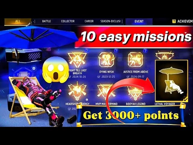 top 10 easy achievement missions 😱 in free fire max.