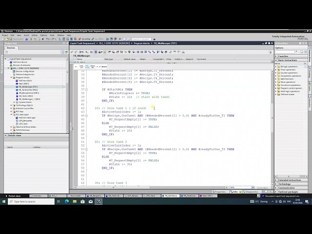 Tia portal - Siemens plc - MultiMix – Liquid Tank Sequencer (TIA Portal) part 4