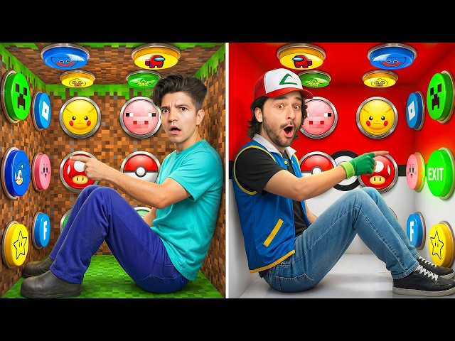 Trapped With 100 VIDEO GAME Mystery Buttons!