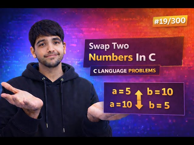 Swap Two Numbers In C | Without Using Third Variable | C Language Problems #19
