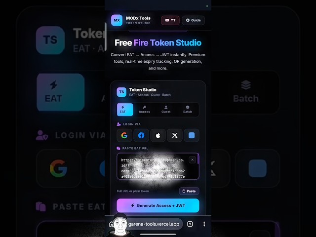 NEW ACCESS TOKEN TO BIND, UNBIND WEBSITE☠️ #tcpbot #viralshorts #Garena #freefire #foryou