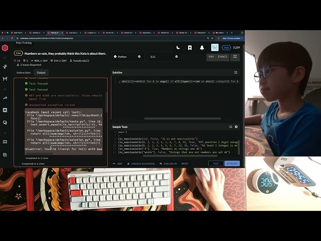 Codewars | Python | HHKB keyboard | 40 min real time | no talking | EP-99