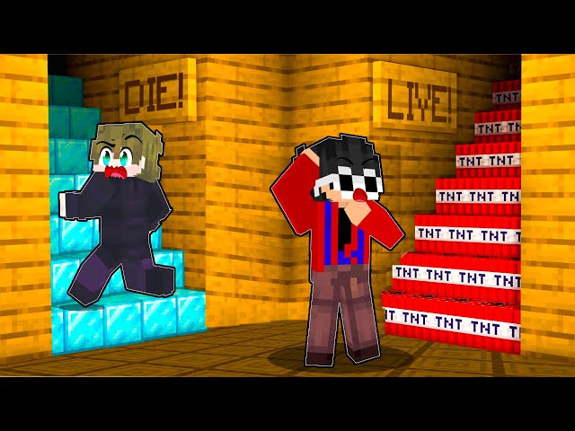 IF YOU CHOOSE THE WRONG STAIR, YOU DIE! - Minecraft