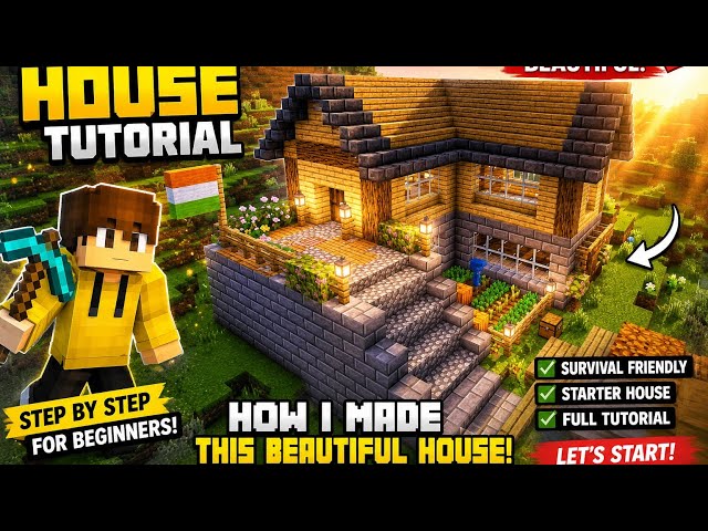 STOP BUILDING DIRT HOUSES ❌😱 Build This BEAUTIFUL Minecraft House Instead🏡🔥@feelora-n9z 