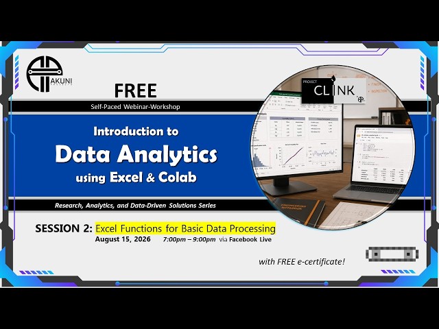Introduction to Data Analytics using Excel and Colab (Session 2: Demo-Intro)