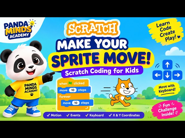 Scratch Programming for Kids 🐼 | Make a Sprite Move | Scratch Tutorial for Beginners | Tamil