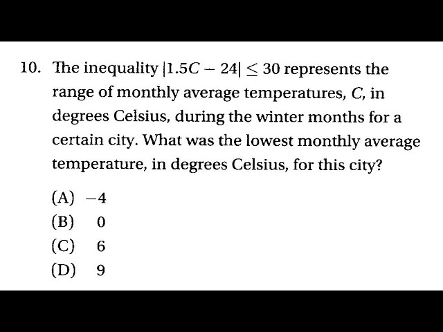 SAT Prep Algebra Lesson 9 Absolute Value Equations & Inequalities Q10