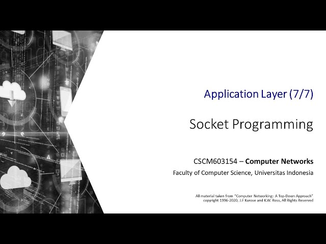 [MOOC] 2.7 Socket Programming