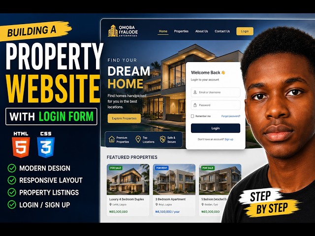 Building a Modern Property Website with Login Form