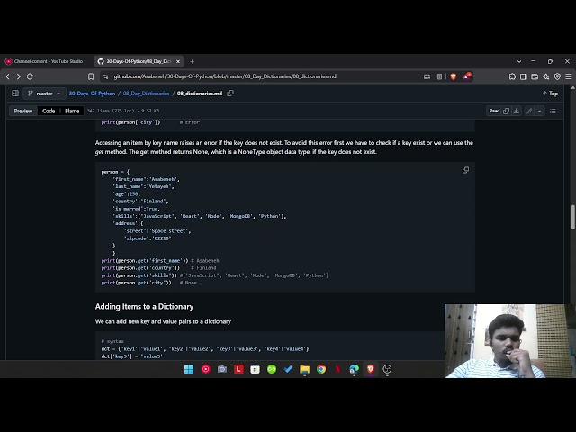 python dictionaries and its methods