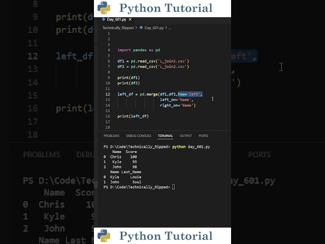 How To Left Join Pandas Dataframes | Python Tutorial