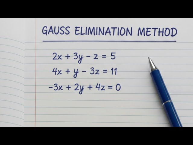 Gauss elimination method 2026 || most important question exam point of view #statics M1 M2 M3 engin.