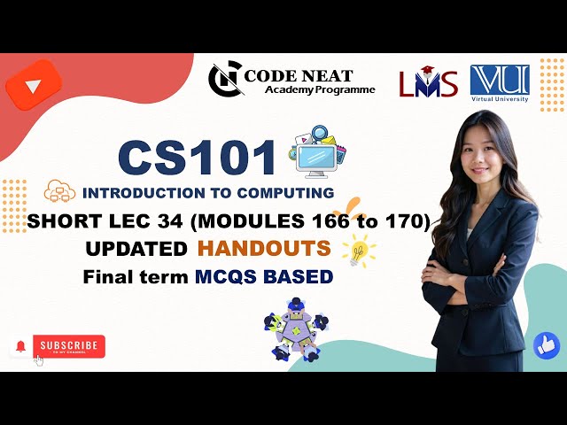 CS101 Lecture 34 Module 166-170 | VU_Explanation_Highlighted_Finalterm_MCQ | codeneat.com | CodeNeat