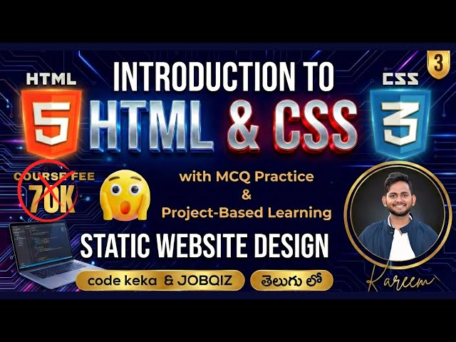 👉HTML & CSS Basics for Beginners | Part 1 | Learn Web Development from Scratch | Code Keka Start Now