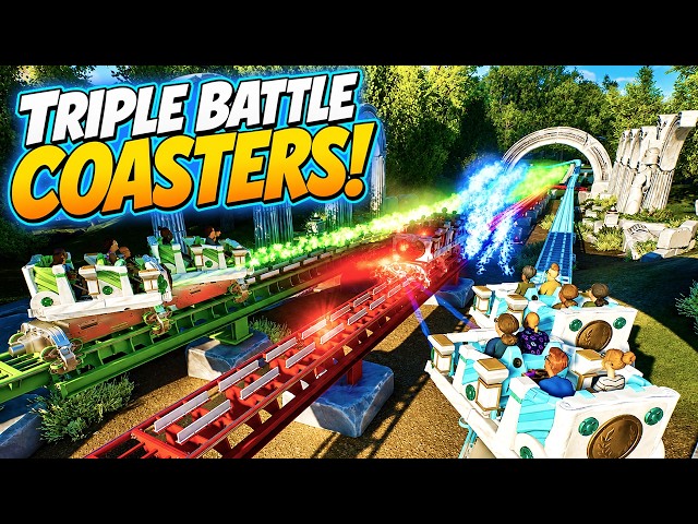 INSANE Triple Dueling Elemental Coasters BATTLE!: Battle of Elements