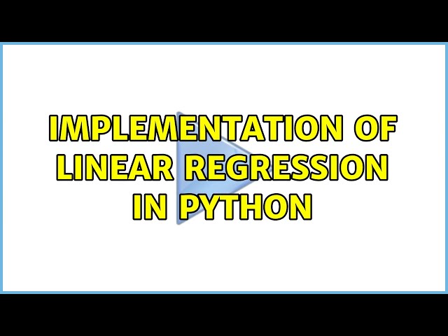 Implementation of linear regression in Python